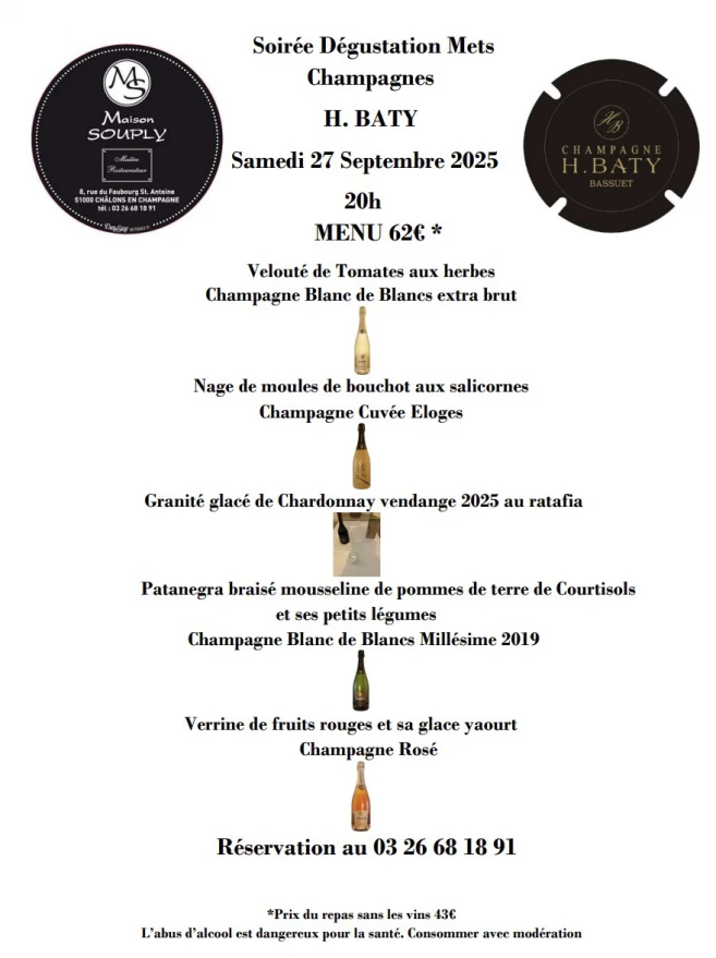 Soirée Accords Mets et Champagnes