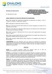 Arrêté Parc Jardins Squares - 28 Septembre 2022
