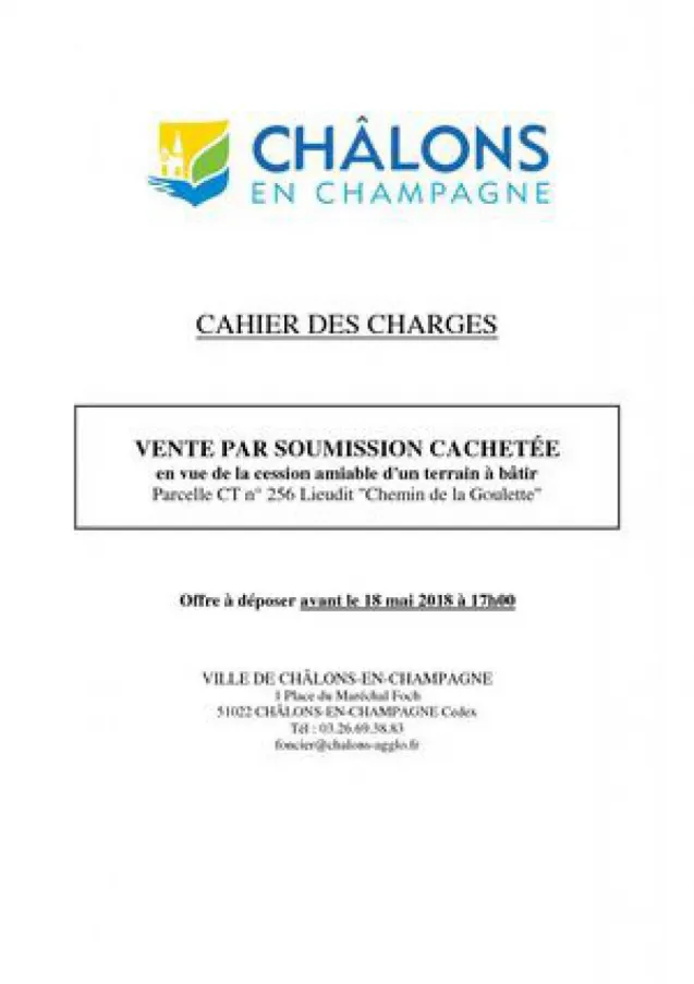 Cahier Des Charges La Goulette Et Annexes