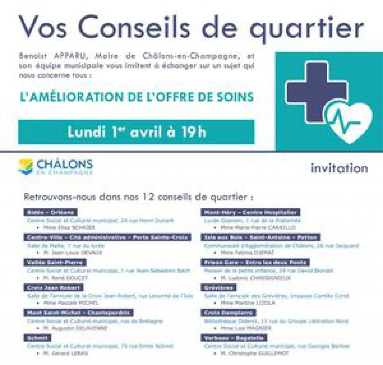 Conseils de quartier - Avril 2019