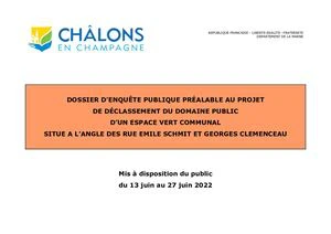 Enquête publique - Déclassement du domaine public d\'un espace vert communal